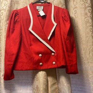 Red and white blazer